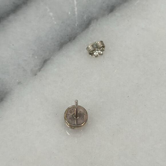 Handmade sterling silver Red Rudy stud earrings - Picture 5 of 5